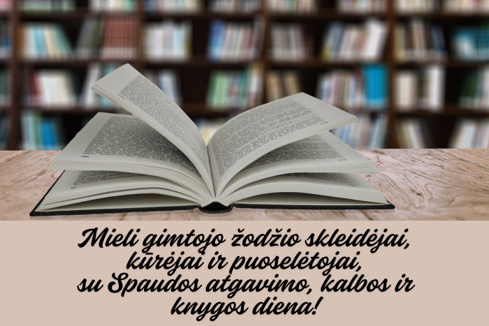 Sveikinimas su Spaudos atgavimo, kalbos ir knygos diena