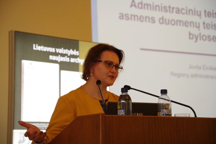 Regionų administracinio teismo pirmininko pavaduotoja skaitė pranešimą Lietuvos valstybės naujojo archyvo surengtoje konferencijoje asmens duomenų apsaugos tema
