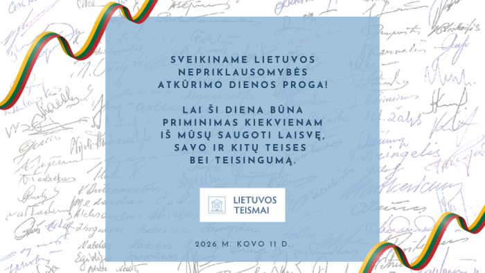 Sveikinime su Lietuvos nepriklausomybės atkūrimo diena!